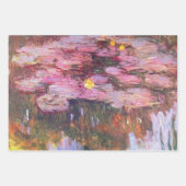 Feuille De Papier Cadeau Lys d'eau rose et violet Claude Monet (Devant 2)