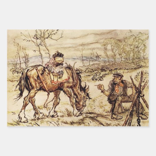 Feuille De Papier Cadeau M. Toad et les Tsiganes par Arthur Rackham (Devant)