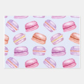 Feuille De Papier Cadeau Macarons sucrés sur beau motif pastel (Devant 3)