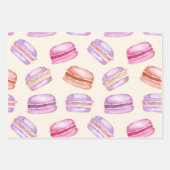 Feuille De Papier Cadeau Macarons sucrés sur beau motif pastel (Devant)