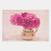 Feuille De Papier Cadeau Magenta Dahlias (Devant 2)