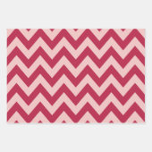Feuille De Papier Cadeau Magenta Et Peach Chevron (Devant 2)