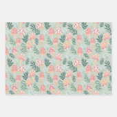 Feuille De Papier Cadeau Magic Champignons Motif de forêt rose vert (Devant 3)