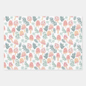 Feuille De Papier Cadeau Magic Champignons Motif de forêt rose vert (Devant)