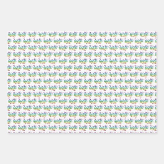 Feuille De Papier Cadeau Magic Dragon Pastel Thème Motif (Devant 3)