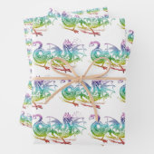 Feuille De Papier Cadeau Magic Dragon Pastel Thème Motif (En situation)