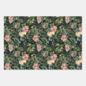 Feuille De Papier Cadeau Magie tropicale moderne avec Palm Vert Or & Noir (Devant)