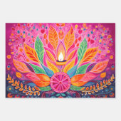 Feuille De Papier Cadeau Magnifique Diwali rose (Devant 3)