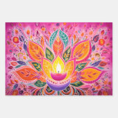 Feuille De Papier Cadeau Magnifique Diwali rose (Devant 2)