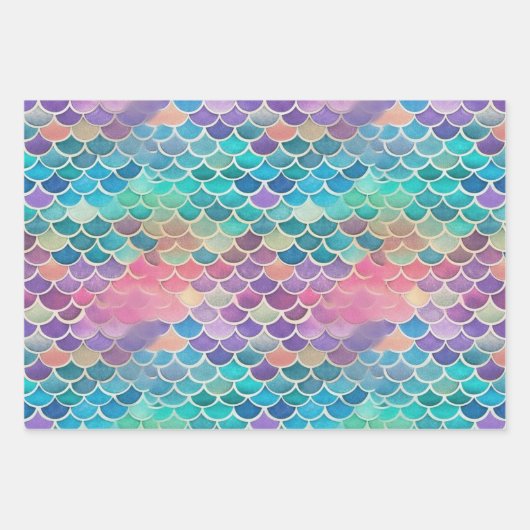 Feuille De Papier Cadeau Magnifique Queue de sirène (Devant 3)