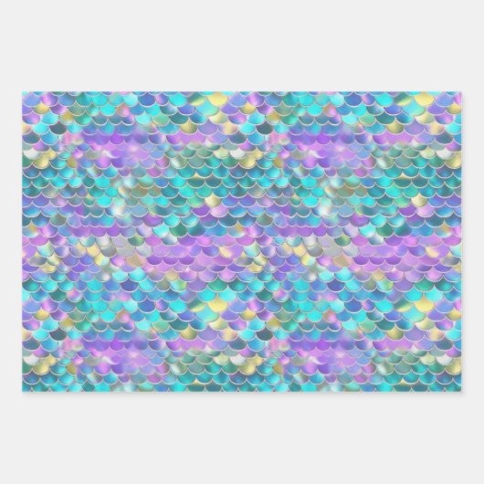 Feuille De Papier Cadeau Magnifique Queue de sirène (Devant 2)