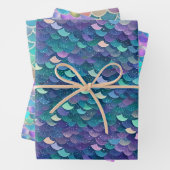 Feuille De Papier Cadeau Magnifique Queue de sirène (En situation)