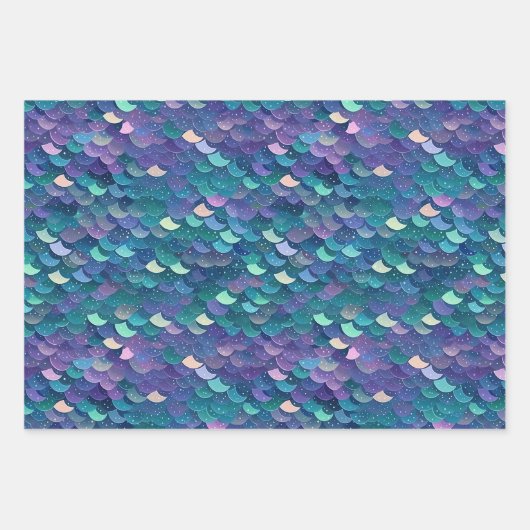 Feuille De Papier Cadeau Magnifique Queue de sirène (Devant)