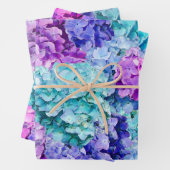 Feuille De Papier Cadeau Magnifiques fleurs d'hydrangée (En situation)