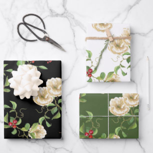 Feuille De Papier Cadeau Magnolias, baies et feuillage