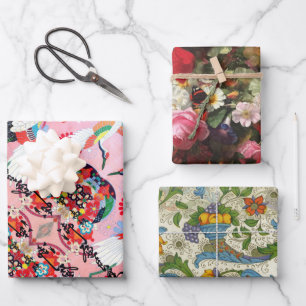 Feuille De Papier Cadeau Mah Jongg Egrets, Positano et Fleuresse