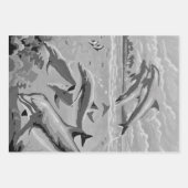 Feuille De Papier Cadeau Main Painted by Number | Dolphins | (Devant 3)