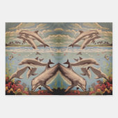 Feuille De Papier Cadeau Main Painted by Number | Dolphins | (Devant 2)