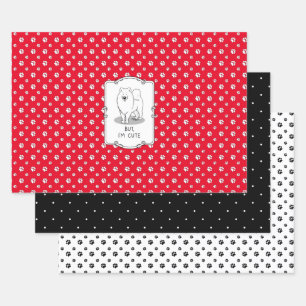 Feuille De Papier Cadeau Mais, je suis mignon Samoyed Dog