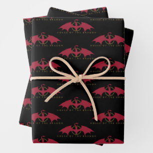 Feuille De Papier Cadeau MAISON DU DRAGON   Dragon rouge