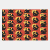 Feuille De Papier Cadeau Maison hantée d'Halloween (Devant)