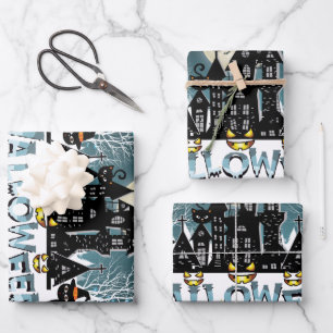 Feuille De Papier Cadeau Maison hantée, Soirée d'Halloween effrayante