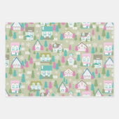 Feuille De Papier Cadeau Maisons de Noël (Devant 3)