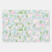 Feuille De Papier Cadeau Maisons de Noël (Devant)