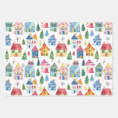 Feuille De Papier Cadeau Maisons de Noël (Devant 2)