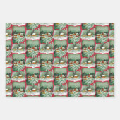 Feuille De Papier Cadeau Maisons de Noël Retro Snowy (Devant 3)