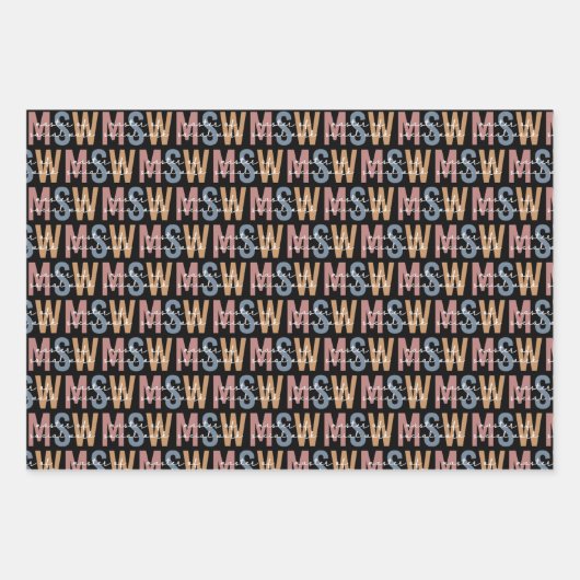 Feuille De Papier Cadeau Maîtrise en travail social - Rétro Graduation (Devant 2)