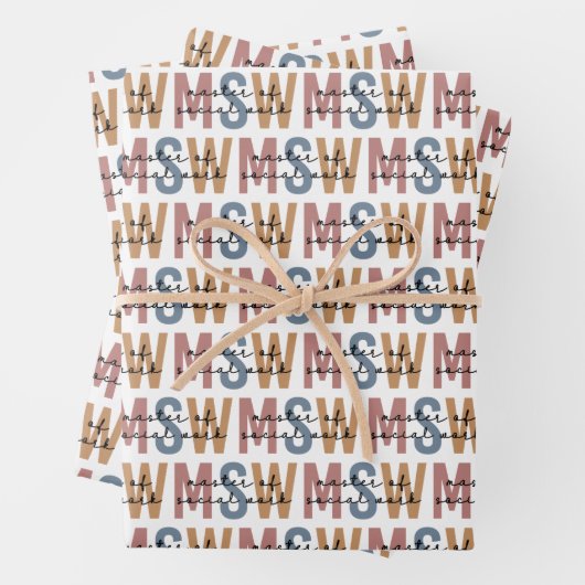 Feuille De Papier Cadeau Maîtrise en travail social - Rétro Graduation (En situation)