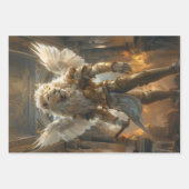 Feuille De Papier Cadeau Majestic Lion Prière Guerrier Découpage (Devant)