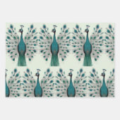 Feuille De Papier Cadeau Majestic Splendor Le Boho Peacock Wrappaper (Devant 3)