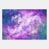 Feuille De Papier Cadeau Majestic Teal Purple Starry Space Nebula (Devant 3)