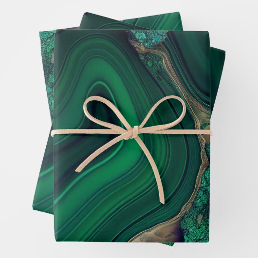 Feuille De Papier Cadeau Malachite Cu6CO3(OH)2 (En situation)
