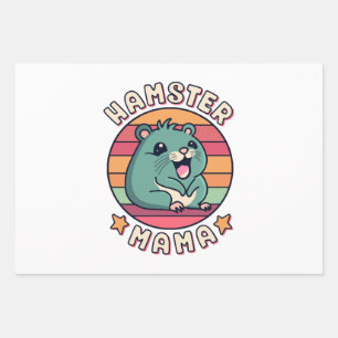 Feuille De Papier Cadeau Maman hamster mignon kawaii rongeur mère