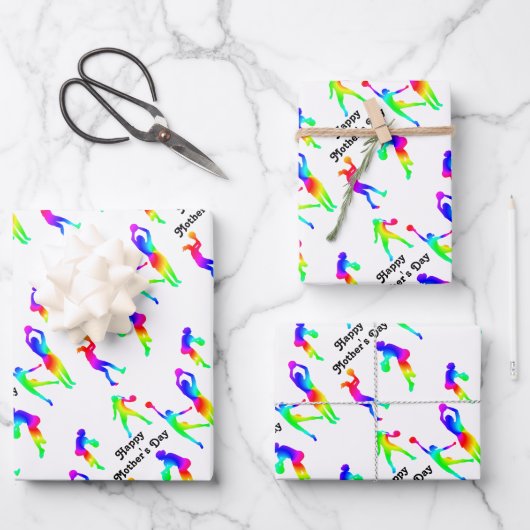 Feuille De Papier Cadeau Maman sportive Bonne fête des mères (Recto)