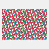 Feuille De Papier Cadeau Manchot de Noël (Devant)