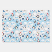 Feuille De Papier Cadeau Manchots mignons (Devant)