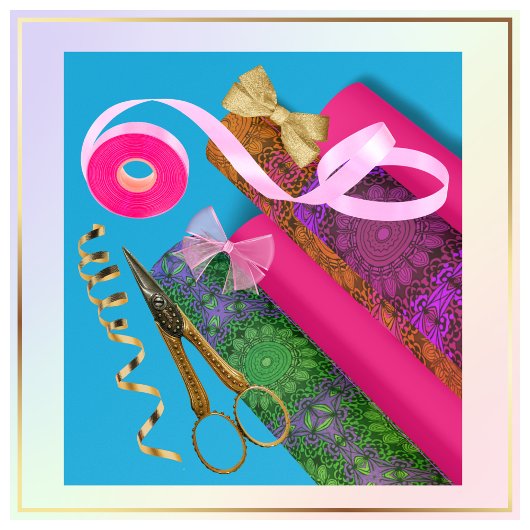 Feuille De Papier Cadeau Mandala coloré Motif sans couture