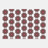 Feuille De Papier Cadeau Mandala Motif 02 en rose profond (Devant 2)