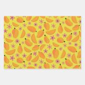 Feuille De Papier Cadeau Mange mangue fruits et fleurs motif (Devant 3)