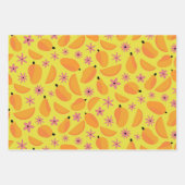 Feuille De Papier Cadeau Mange mangue fruits et fleurs motif (Devant 2)