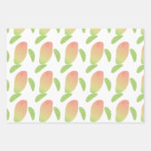 Feuille De Papier Cadeau Mangue tropicale fruit vert orange (Devant 3)
