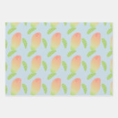 Feuille De Papier Cadeau Mangue tropicale fruit vert orange (Devant 2)