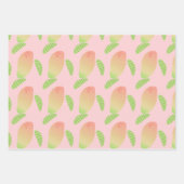 Feuille De Papier Cadeau Mangue tropicale fruit vert orange (Devant)