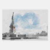 Feuille De Papier Cadeau Manhattan Nyc Liberty Statue (Devant)