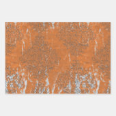 Feuille De Papier Cadeau Manipulé orange et gris (Devant 3)