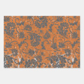 Feuille De Papier Cadeau Manipulé orange et gris (Devant)